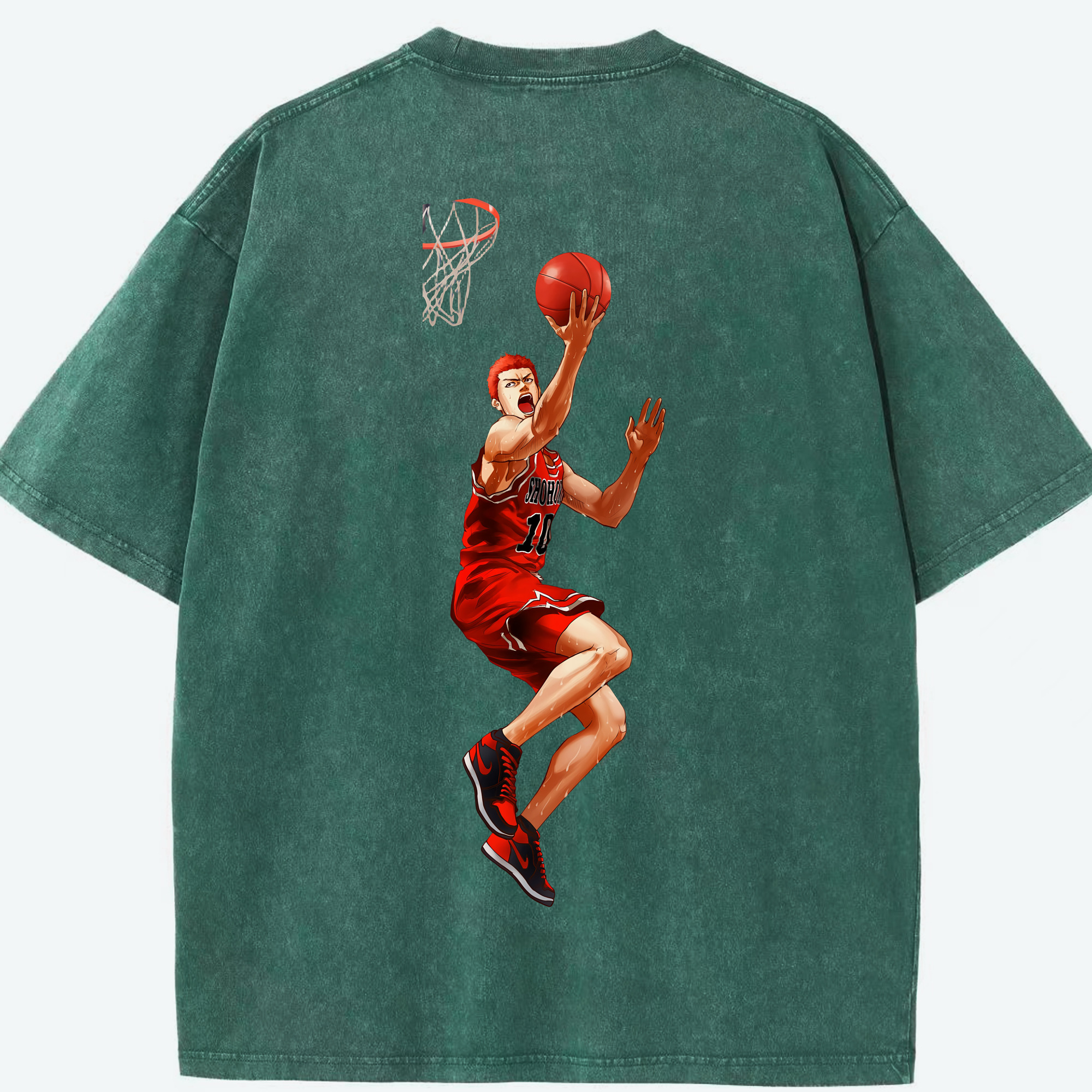 （画像用） SLAM DUNK／スラムダンク 綿100% ヴィンテージ風 半袖Tシャツ（背面プリント）